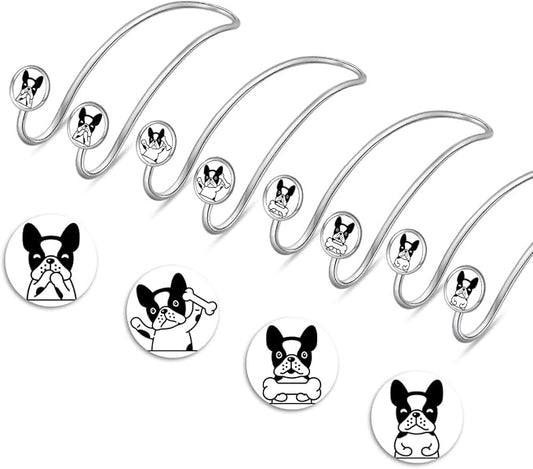 4 Pack Cute Car Hooks for Bags, Strong Universal Stainless Steel Car Headrest Hooks, Car Seat Hanger Hooks for Purses & Grocery Bag (Dog)