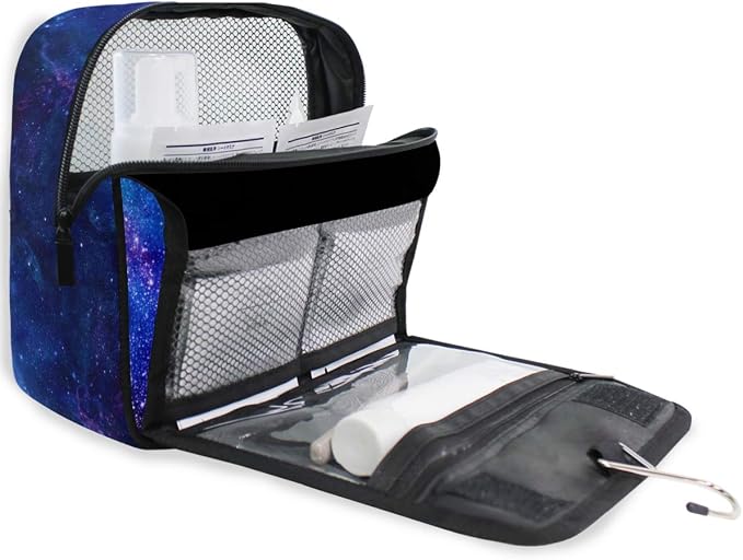 senya Hanging Travel Toiletry Bag Kit Makeup Case Cosmetics Organizer for Men Women (Nebula Gas Cloud Deep Outer Space)