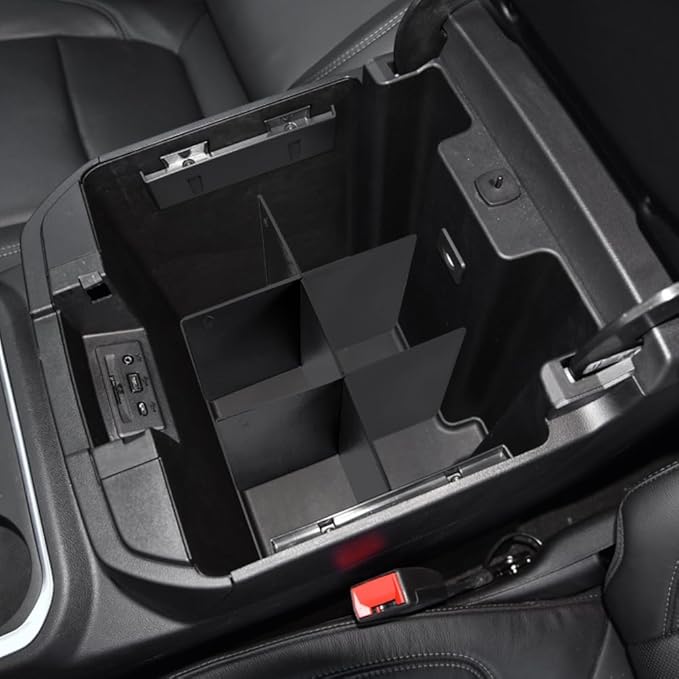 TACOBRO Center Console Organizer Dividers for 2019-2022 GMC Sierra/Chevy Silverado 1500 Accessories /2020-2023 Chevy Silverado/GMC Sierra 2500HD/3500HD, Fit Full Console w/Bucket Seats Only