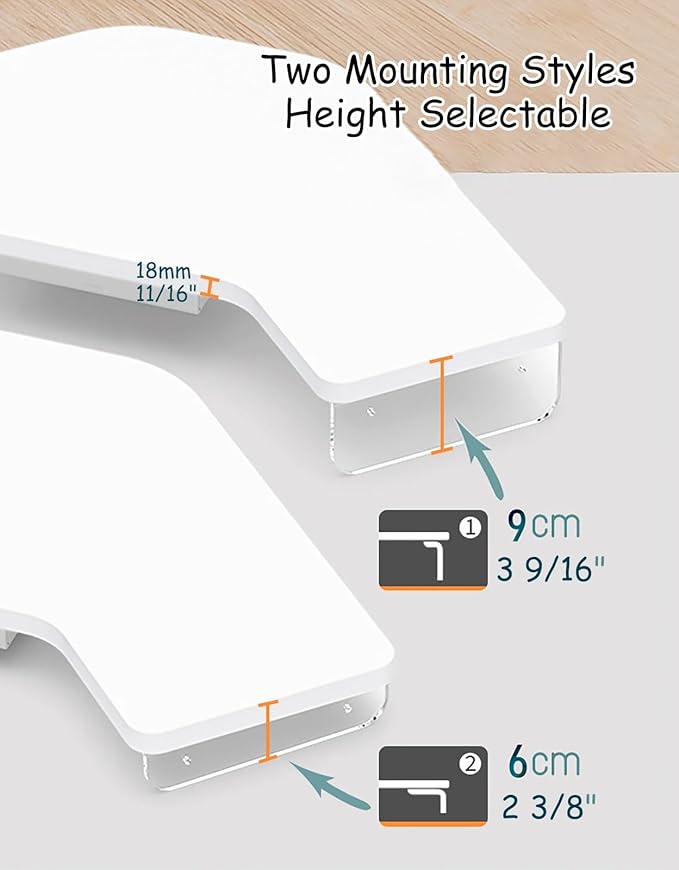 ROYUMI Corner Monitor Stand Clear Acrylic Leg ï¼?Wood Corner Screen Stand, L-Shape Desk Triangle Riser for Monitor/Laptop/Computer, Corner Organizer with Drawer (Color : White)