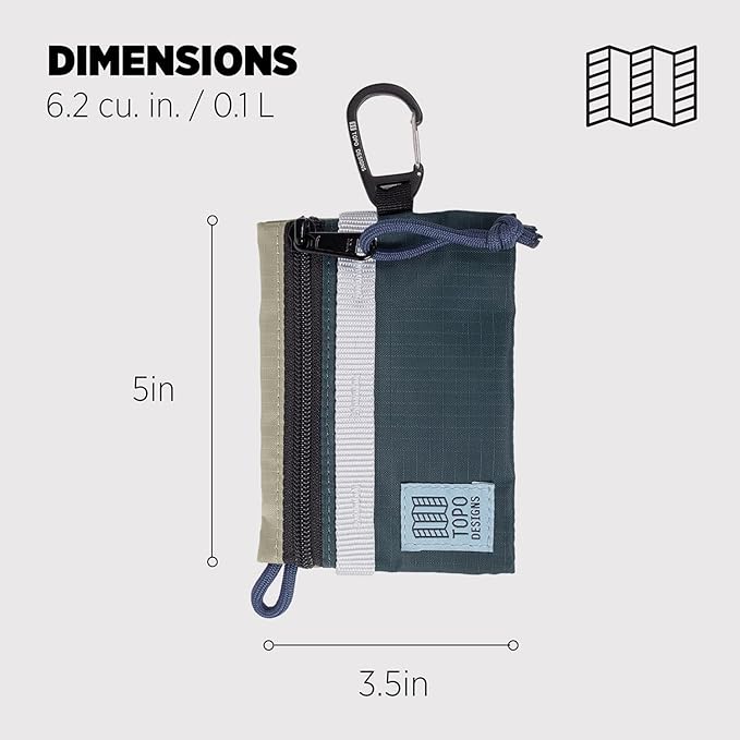 Topo Designs Accessory Bags, Travel Organizer Accessories for Smaller Items, Durable Storage Pouch, 3 Sizes, Fully Lined Pack Cloth (Mountain, Oil Green/Dark Pine)