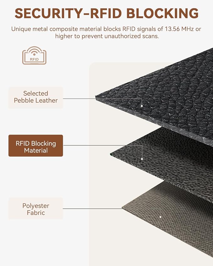 BOSTANTEN Slim Wallet for Women Small RFID Blocking Credit Card Holder Leather Bifold Wallets with Zipper Coin Pocket Black Brown