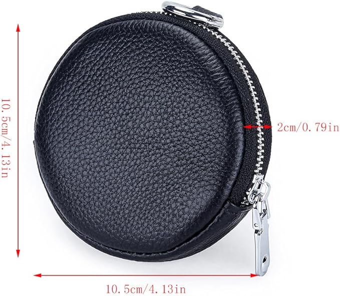 1 Pcs Leather Zipper Coin Purse Wallet With Keychain, Coin Organizer, Change Holder,Card Case, Mini Leather Zipper Storage Bag for Men & Women