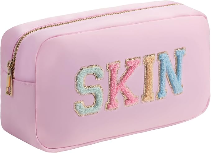 Travel Essentials Makeup Bag for Women Water-resistant Toiletry Organizer Nylon Cosmetic Pouch Preppy Stuff