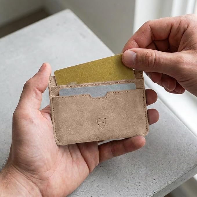 Vaultskin MOORGATE Slim Card Holder – Minimalist Leather Wallet with RFID Blocking, Front Pocket Credit Card Case for Men & Women