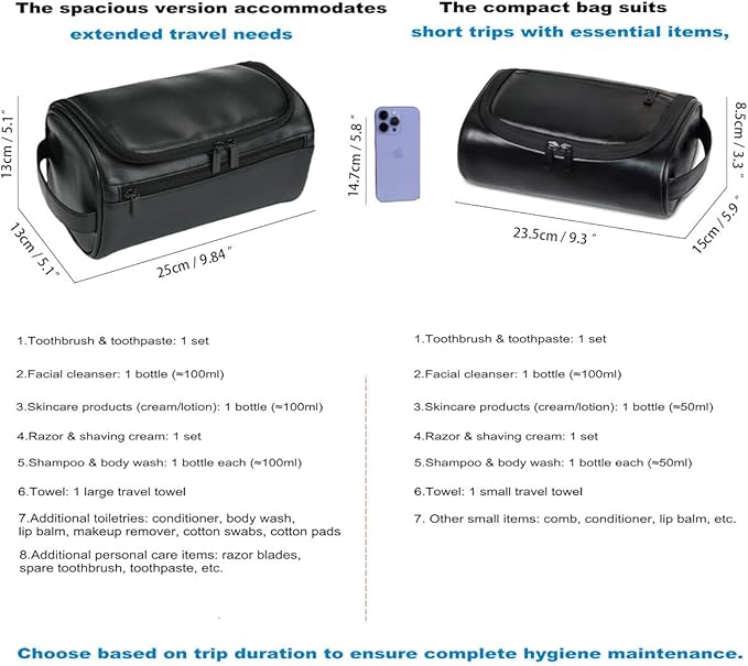 Personalized Small Toiletry Bag for Men,Minimalist Travel Toiletry Organizer Dopp Kit Water-resistant Makeup Bag for Travel Essentials,Travel Gifts For Men Unique