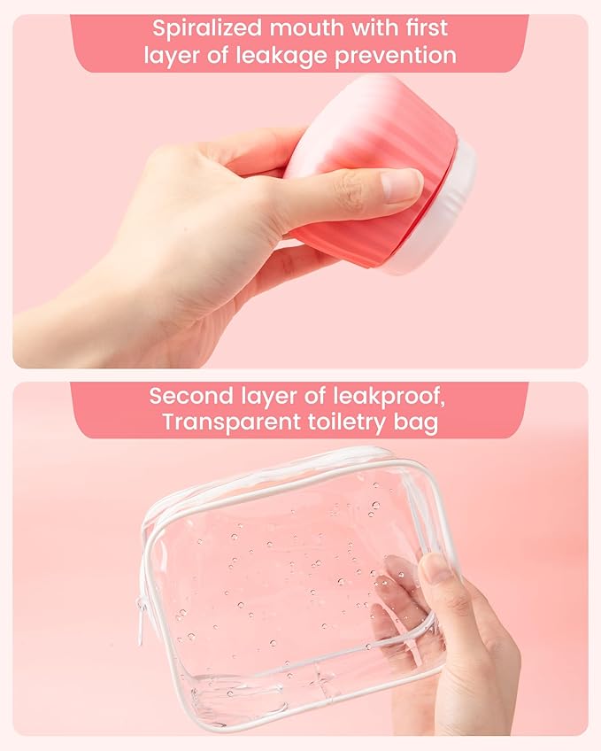Mrsdry 4 Pack Travel Size Silicone Jars, TSA Approved, Leak Proof, Bright Colors, 90ml Each, Cylindrical, With Clear Bag
