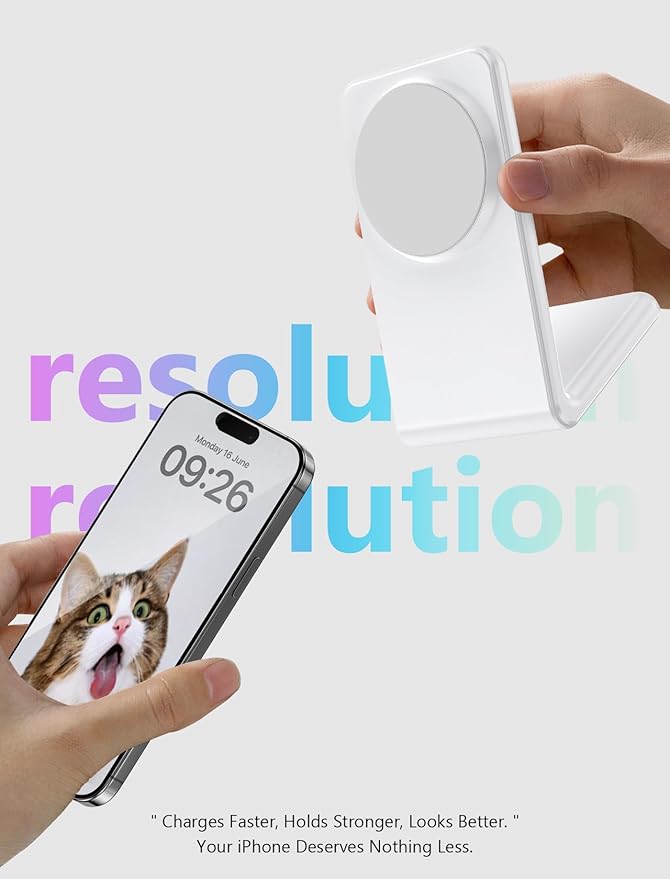 Mag.Safe Charger - iPhone Charger Stand, Magnetic Fast Wireless Charger for iPhone 17/16/15/14/13/12 Series - White-2Pack