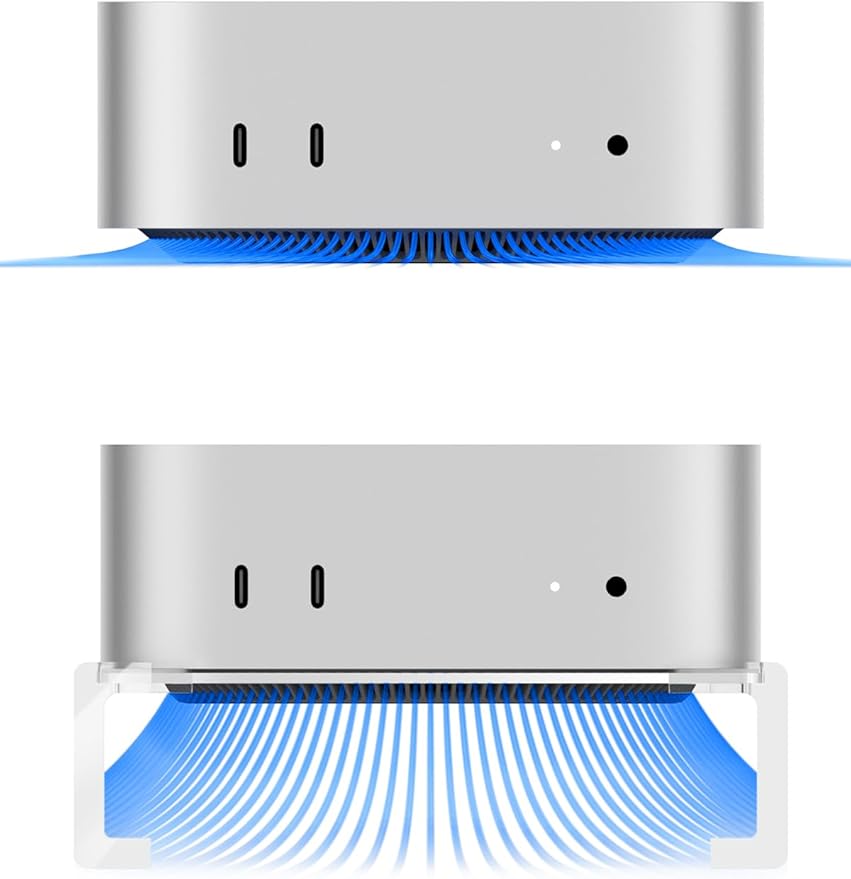 2024 Mac mini Computer Stand,Desk Mount for Mac mini M4/M4 Pro, Provides Better Air Flow Heat Dissipation and Support.Anti-Slip and Drop-Off Design.
