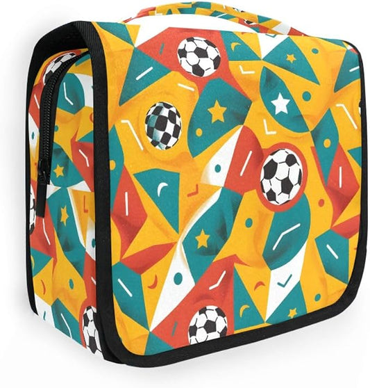 senya Hanging Travel Toiletry Bag Playing Football Kit Makeup Case Cosmetics Organizer for Men Women