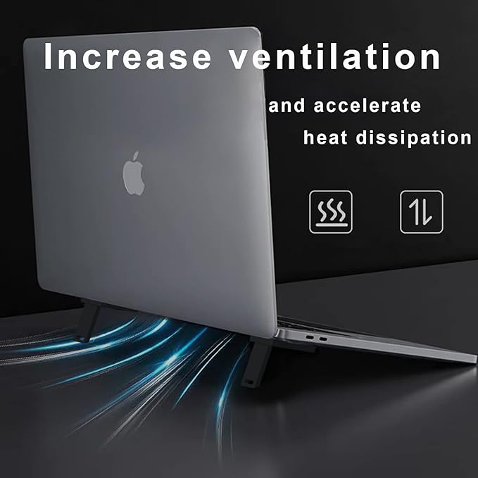 DRM 2-in-1 Mini Laptop Holder, Portable Notebook Stand with Cooling & Ergonomic Design, Black