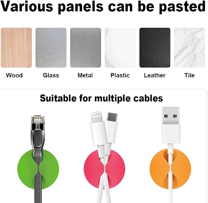 Under Desk Cable Management - Metal Wire Clamp Mount Tray (Multi Color-9)