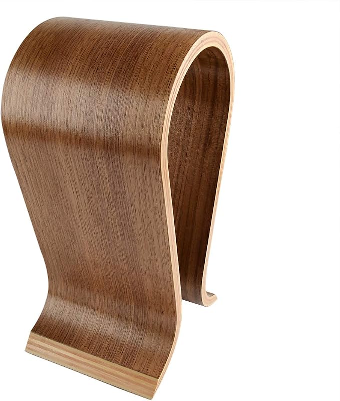 Linkidea Wooden Omega Headphones Stand/Wooden Headphone Hanger/Wood Headset Holder/Omega Earphone Desk Display Hanger - Wooden Headsets Walnut Finish