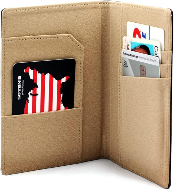 Leather Passport and Credit Card Holder RFID Blocking Bifold Travel Wallet … (USA_PINK)