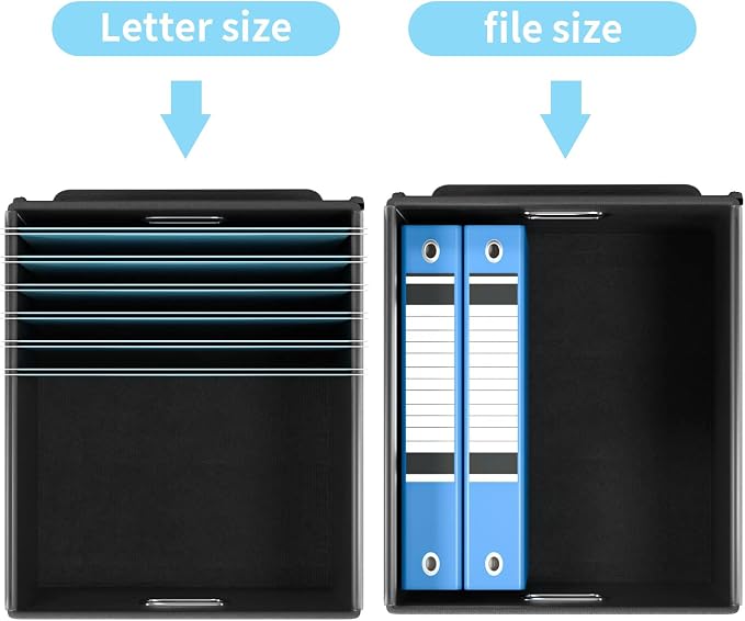 Decorative File Organizer Document Storage Boxes with Lids, Linen Hanging Filing Storage Boxes, Decorative Home/Office Filing System for File and Folders Storage
