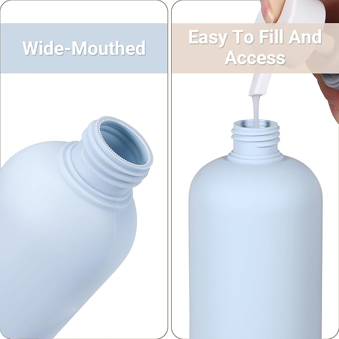 ASEVAT 6.7 oz Plastic Squeeze Bottles for Shampoo, Travel Containers for Toiletries, Leak Proof, Refillable for Lotion, Cream and Liquids (3 Pcs)