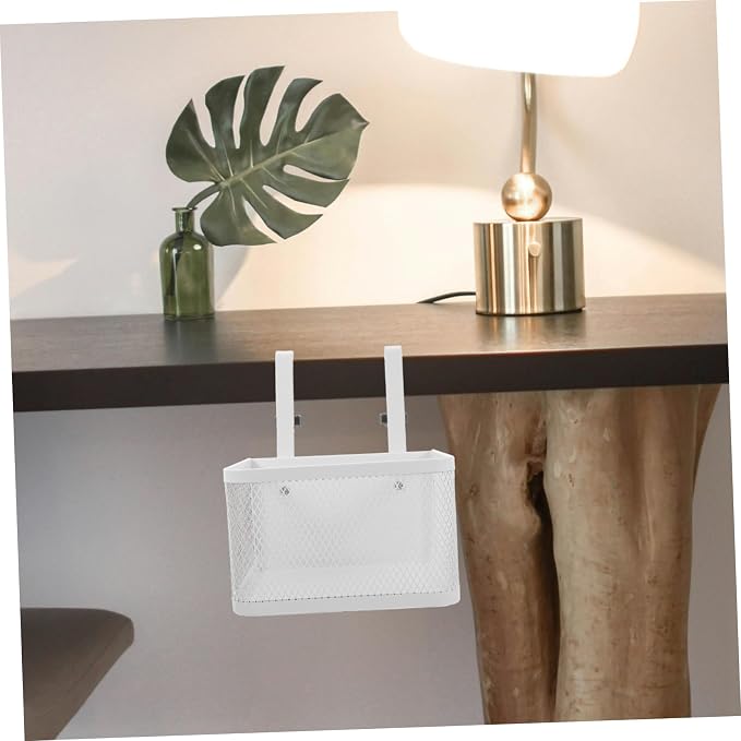 Tofficu under Desk Organizer Clamp Desk Basket for Efficient Storage Easy Installation No Damage Mesh Design for Cables Items for Home Office Use