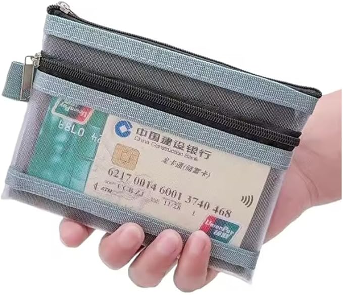 3 Pack Travel Document Organizer Case with Dual Zipper Card Pouch Mesh Small Travel Pouch Passport Holder Passport Wallet for Travel Essentials ID Cards Credit Card Money Coins Air Tickets