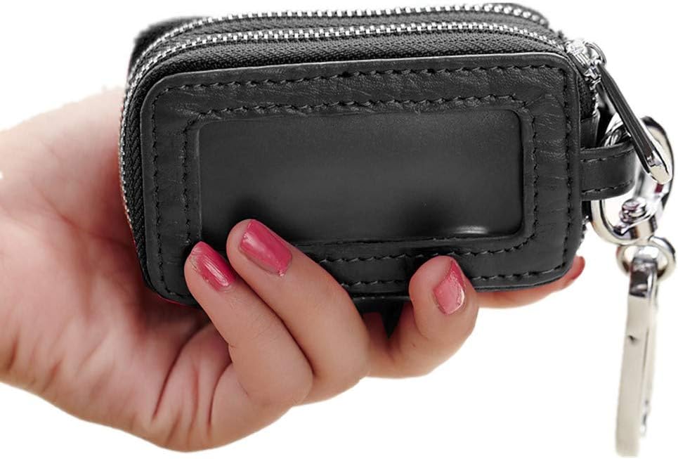 BAKUN Two-Sides Mini Leather Car Key Case, Key Holder Key Organizer Wallet