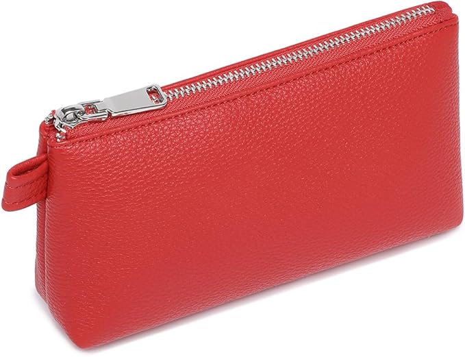 PU Leather Makeup Simple and Convenient Handbag Small Exquisite Storage Bag (PU/Pomegranate Red)