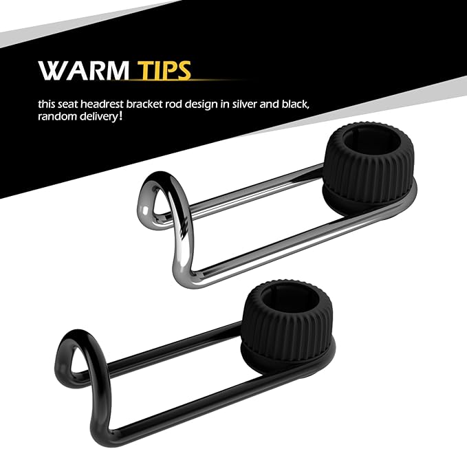 2 PCS Headrest Hooks for Car, 10KG Ultra High Load Bearing Alloy Concealable Swivel Buckle Design Headrest Pole Hook, Seat Headrest Storage Accessory, SayGoodbye to The Messy Space！ (Black)