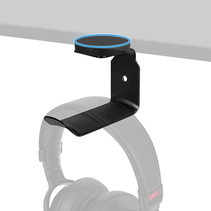 GEEKRIA Magnetic Headphone Holder, Headset Hooks, Aluminum Headphone Hanger for Desk, Mount Stand with Rubber Pad, Compatible with Sennheiser, Bose, Beats, Razer, HyperX, Sony (Black)