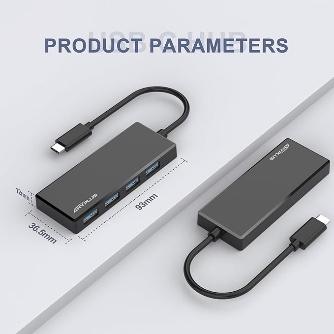 USB C Hub, 4 Ports USB 3.0 Hub Splitter with 5Gbps Data Transfer, USB C Splitter for Type C MacBook, Mac Pro, iMac, Surface, XPS, Flash Drive, Mobile HDD