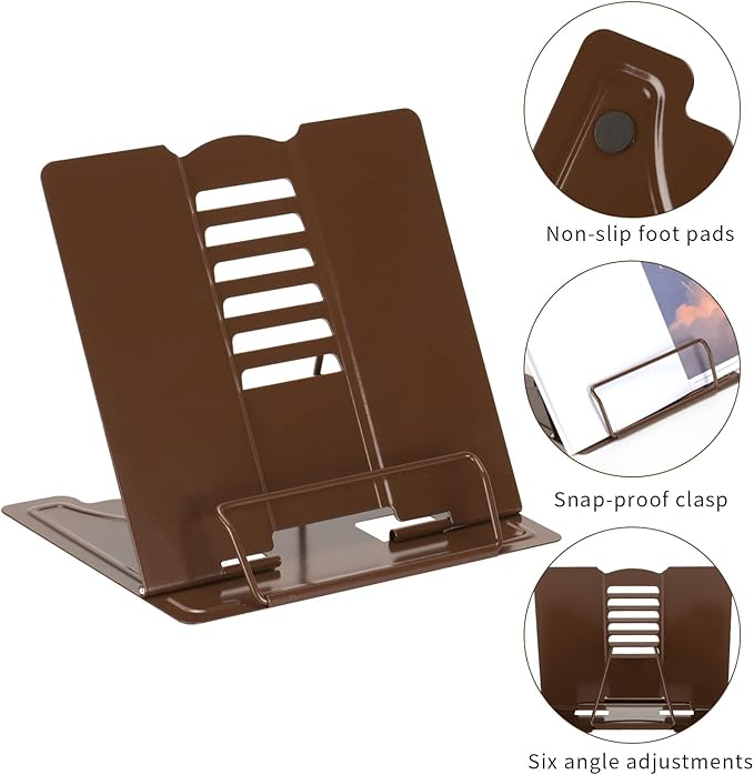 Metal Book Stand Adjustable Book Holder for Reading