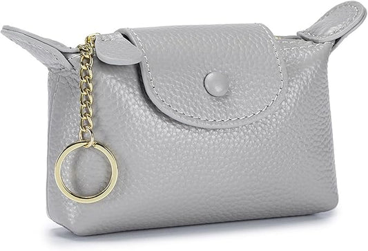 SENDEFN Small Leather Women Coin Purse, Women's Keychain Zipper Pocket Pouch Wallet