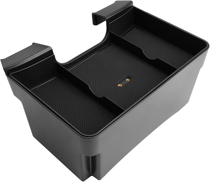 YEE PIN 2-in-1 Front Center Seat Headrest Organizer for 2019 2020 2021 2022 Chevy Silverado Compartment Tray Container Storage Box with Cup Holder for Silverado 2026 Accessories (Jump Seat Only)