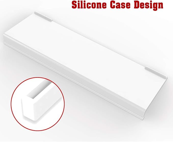 KOTEMON Acrylic Tilted Computer Keyboard Stand for Ergonomic Typing, Keyboard Tray Holder with Silicone Non-Slip Case, White