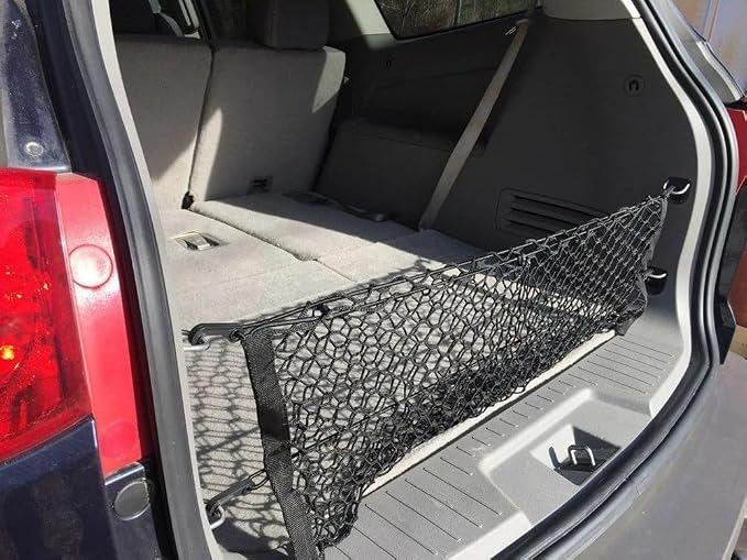 Rear Trunk Organizer Cargo Net for Buick Enclave 2008-2017 / Chevrolet Traverse 2009-2017 / GMC Acadia 2007-2016 / Saturn Outlook 2007-2010 – Envelope Style Cargo Net–Premium Mesh Car Trunk Organizer