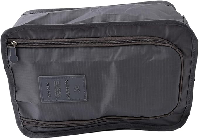Travel Shoe Bags Foldable Waterproof Nylon with Zipper for Men & Women,Grey