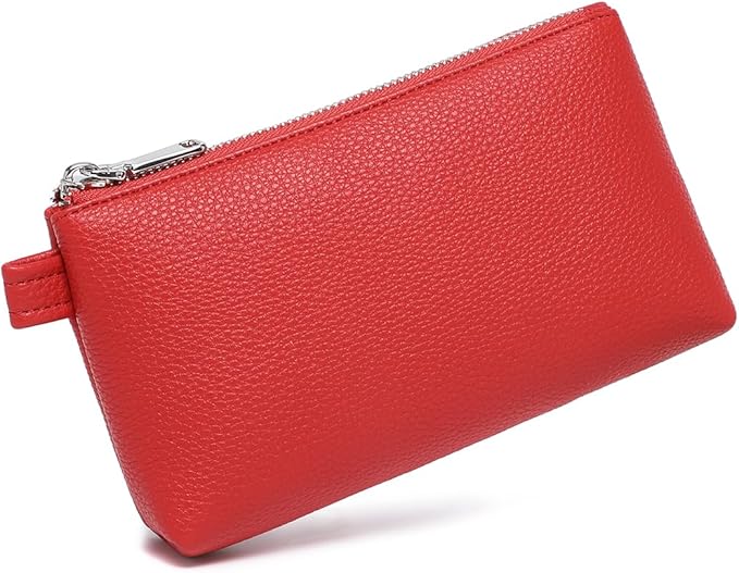 PU Leather Makeup Simple and Convenient Handbag Small Exquisite Storage Bag (PU/Pomegranate Red)