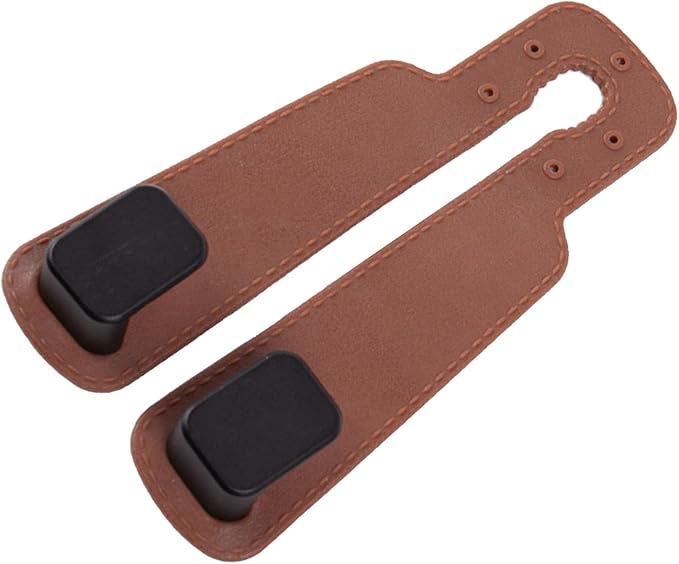 Car Seat Headrest Hook Heavy Duty Double Hook Organizer for Storage Handbags Purses Shopping Bags Durable TPE Metal 6.30x3.15 Inches (Brown)
