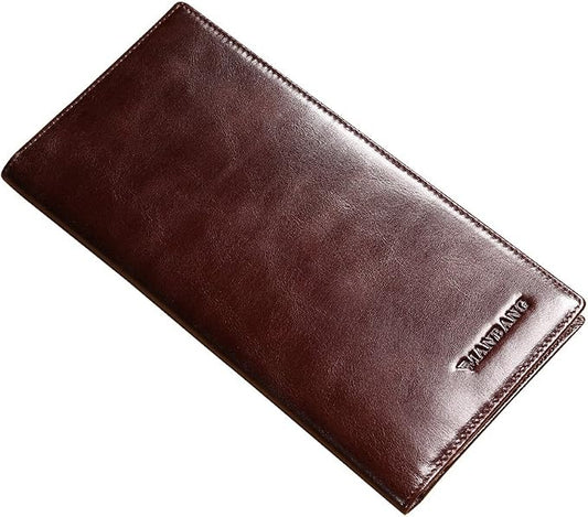 Genuine Italian Leather Handbag Organizer Card Case Long Bifold Wallet