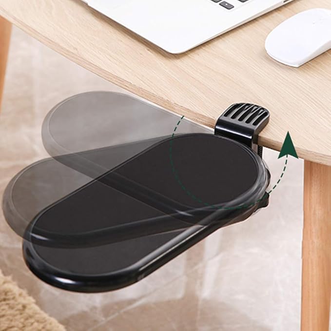 Ergonomic, Adjustable Computer Desk Extender Arm Wrist Rest Support Mouse Pad Desk Computer Armrest Wrist Rest (Black)