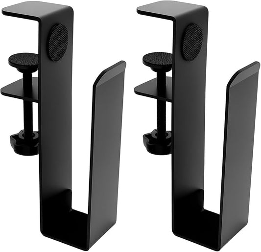 Desk Side Storage Organizer, Desk Side Laptop Mount, Punch-Free Clamp, No-Drill Clamp on Desktop Holder, Hanging Notebook Organizer for Office Home