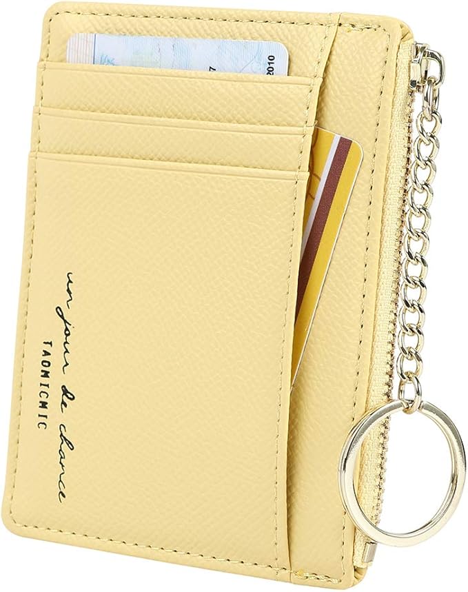Women's 8 Cards Slim Minimalist Card Holder Coin Changes Purse Keychain Front Pocket Wallet | 8 Cards, Slim, Minimalist, Coin Changes, Purse, Keychain