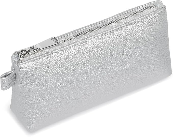 PU Leather Makeup Simple and Convenient Handbag Small Exquisite Storage Bag (PU/Pearl Silver)