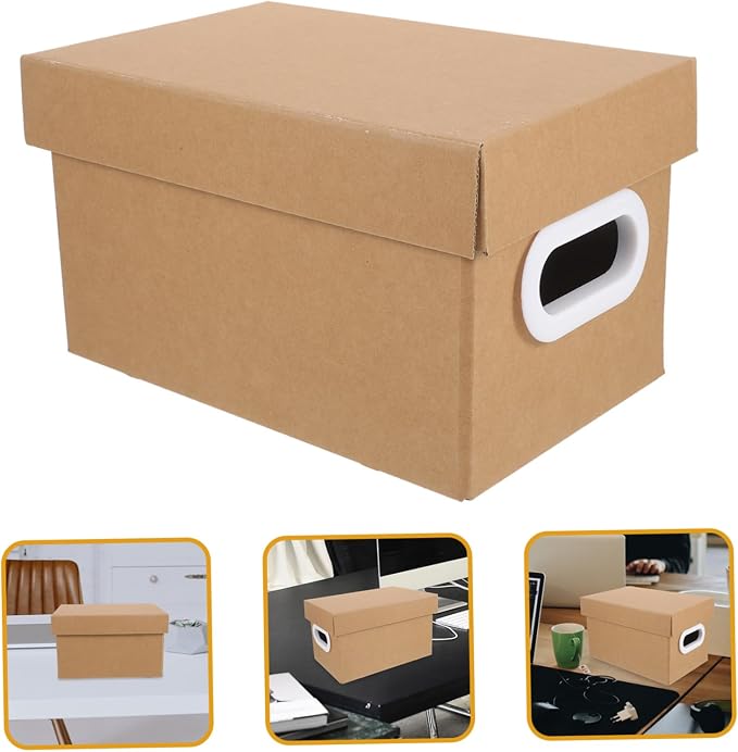 Stackable File Boxes Lids Boxes for Organizing Desktop Storage Basket Sundry Organizer