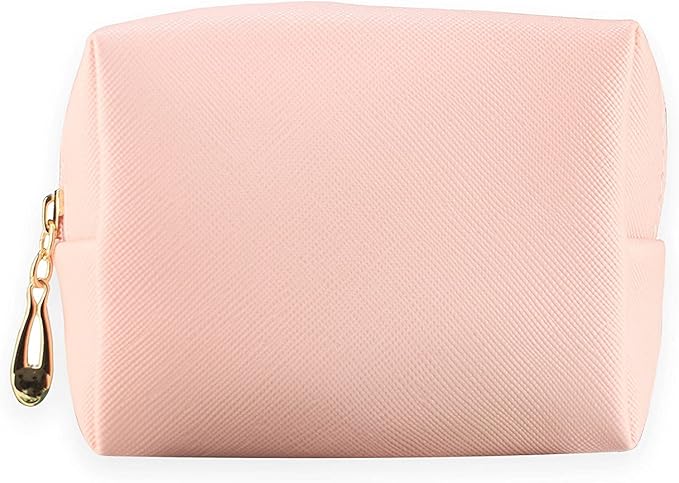 Small Makeup Bag Portable Cosmetic Bag for Women Makeup Pouch Waterproof Toiletry Bag for Travel (Rose Pink, Mini)