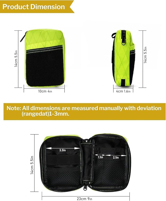 VIPERADE VE26 EDC Pouch Organizer with 11 Compartments, Small Tool Pouch with DIY Patches Area, EDC Pocket Organizer for Mutitools