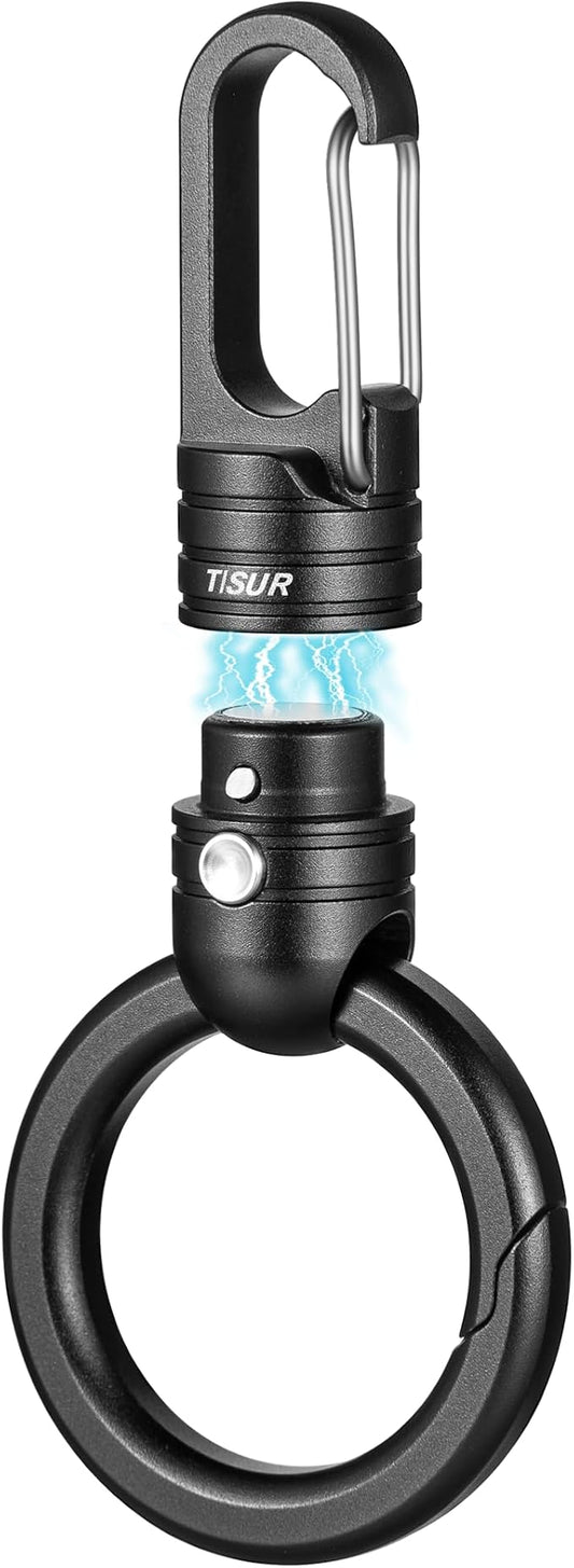 TISUR Magnetic Quick Release Keychain Clip, Small Carabiner Clip Holder,Detachable Key Chain hook with Snap Key Ring for Car