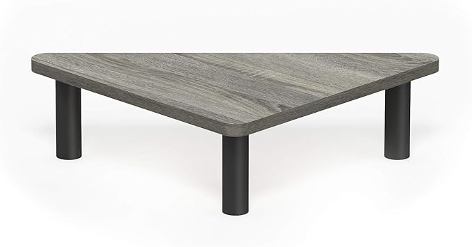 Furinno Turn-N-Tube Corner Monitor Riser Stand, French Oak Grey/Black