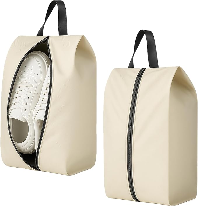 Travel Shoe Bags 2-Pack – Water-Resistant Shoes Pouch Organizer with Zipper, Portable Storage Bags for Packing, Gym, Sports, Golf, Soccer, Bowling, Basketball