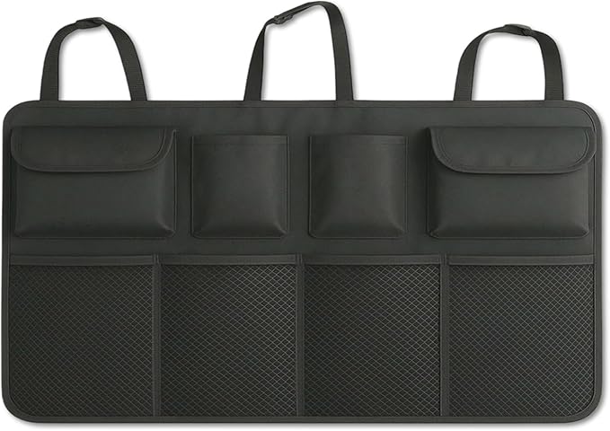 Car Trunk Organizer for SUV Backseat Hanging Storage with 8 Pockets, Heavy-Duty 1680D Oxford Fabric, Foldable Car Organizer for MPV Minivan Sedan, Car Accessories Interior