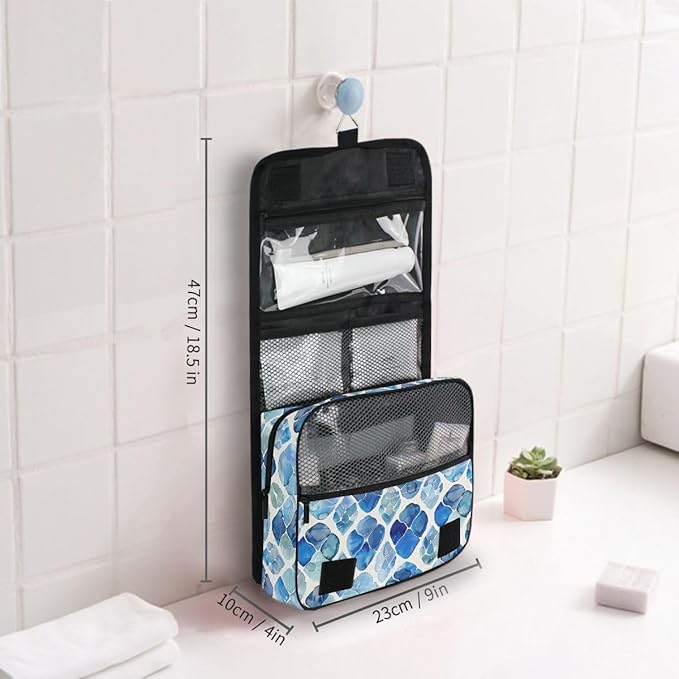 Hanging Travel Toiletry Bag Watercolour Tortoise Shell Kit Makeup Case Cosmetics Organizer for Men Women