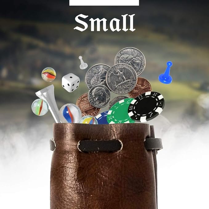 Nabob Leather Leather Drawstring Pouch, Coin Bag, Medicine Tobacco Pouch Medieval Reenactment Made in U.S.A