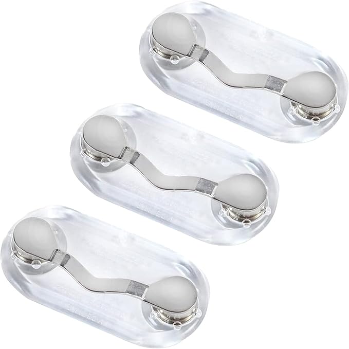 Readerest Magnetic Glasses Holder (3 Pack), Magnet Clip for Readers, Sunglasses & Work Badges, Glasses Holders for Men & Women, Eyewear Accessory Made in the USA (Stainless Steel)